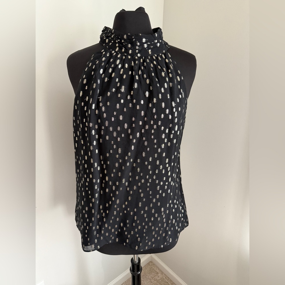 Lilly Pulitzer Black and Silver Halter Blouse